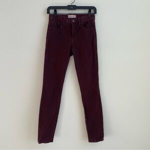Madewell High Riser Skinny Ankle Jeans | Deep Plum/Maroon Color | Size 24